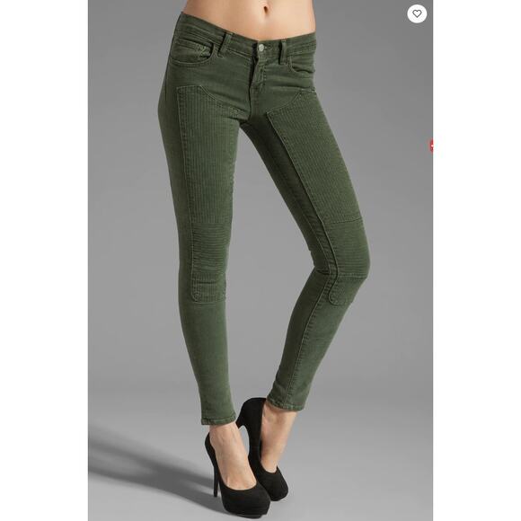 J Brand Roz Mid Rise Stitch Skinny Moto Jeans in Vintage Mantis, Size 24 - Picture 1 of 13